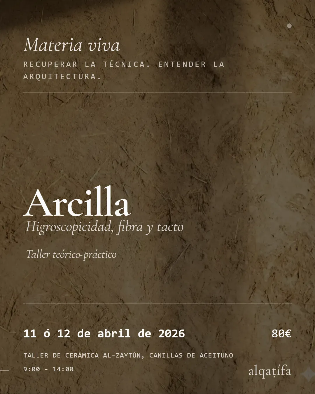 Cartel del taller de arcilla