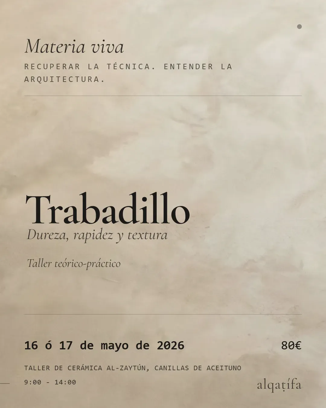 Cartel del taller de trabadillo