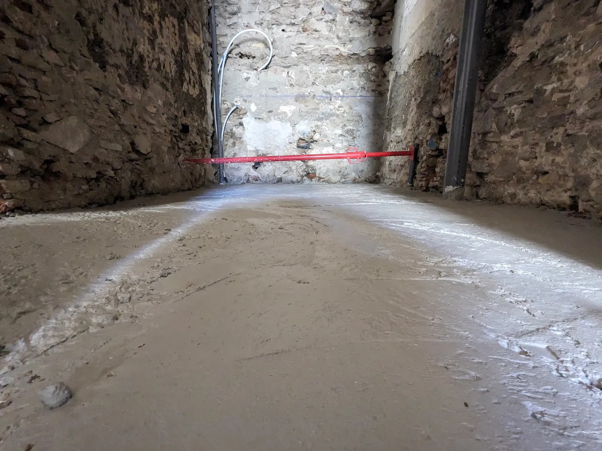 Vista de solera de cal transpirable