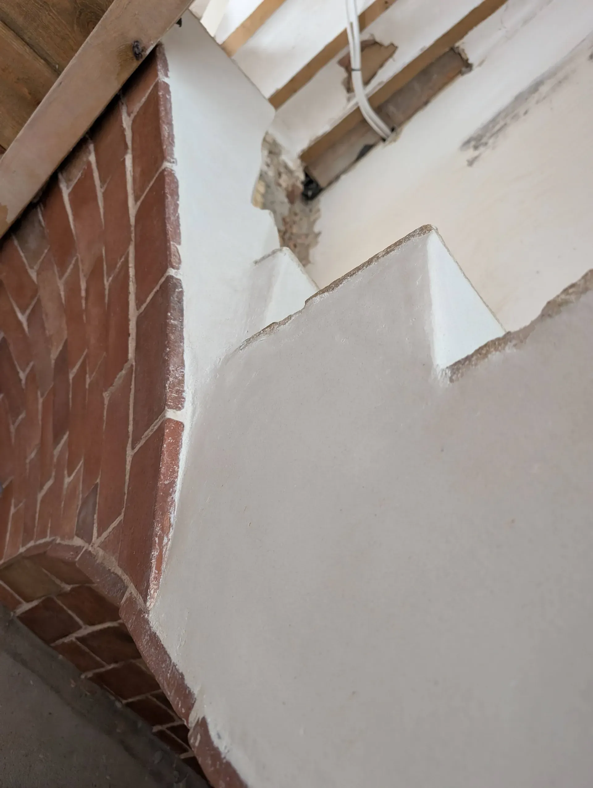 Detalle del encuentro entre tramos de bóveda